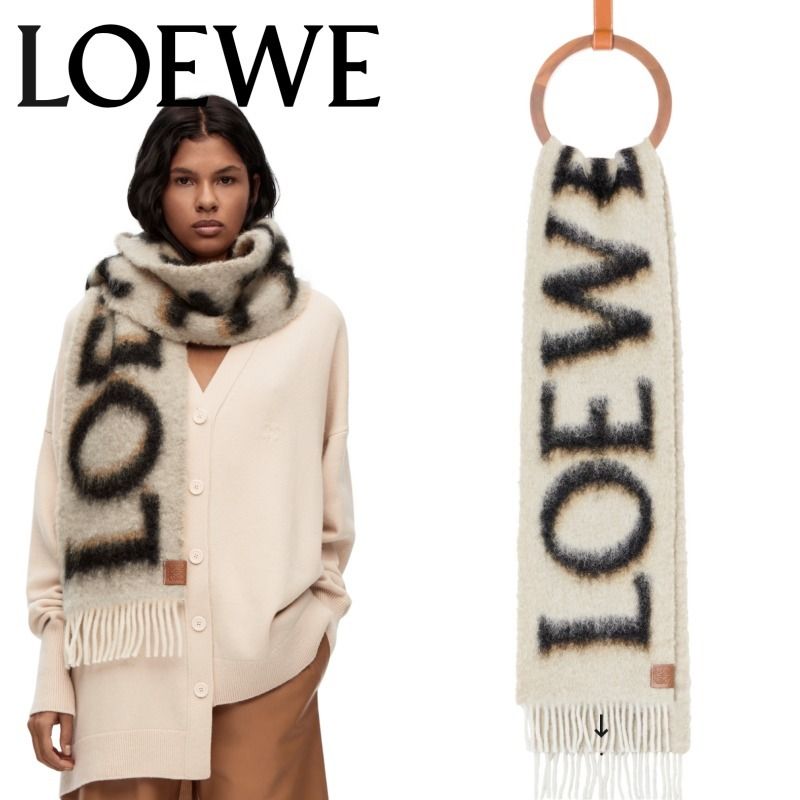 人気】LOEWEロエベ ロゴウールマフラー ギフトおすすめ (LOEWE