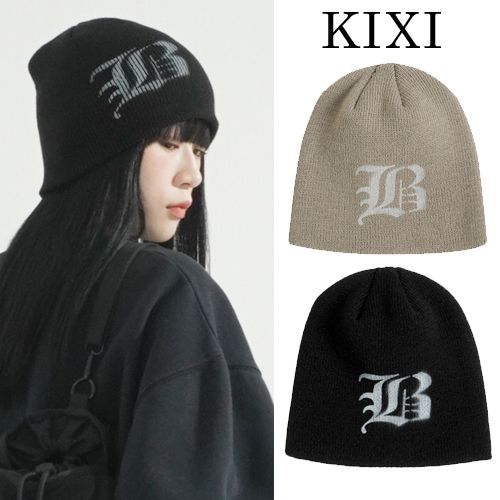 KIXI】☆(UNISEX) Diploma Logo Short Beanie (KIXI/ニットキャップ