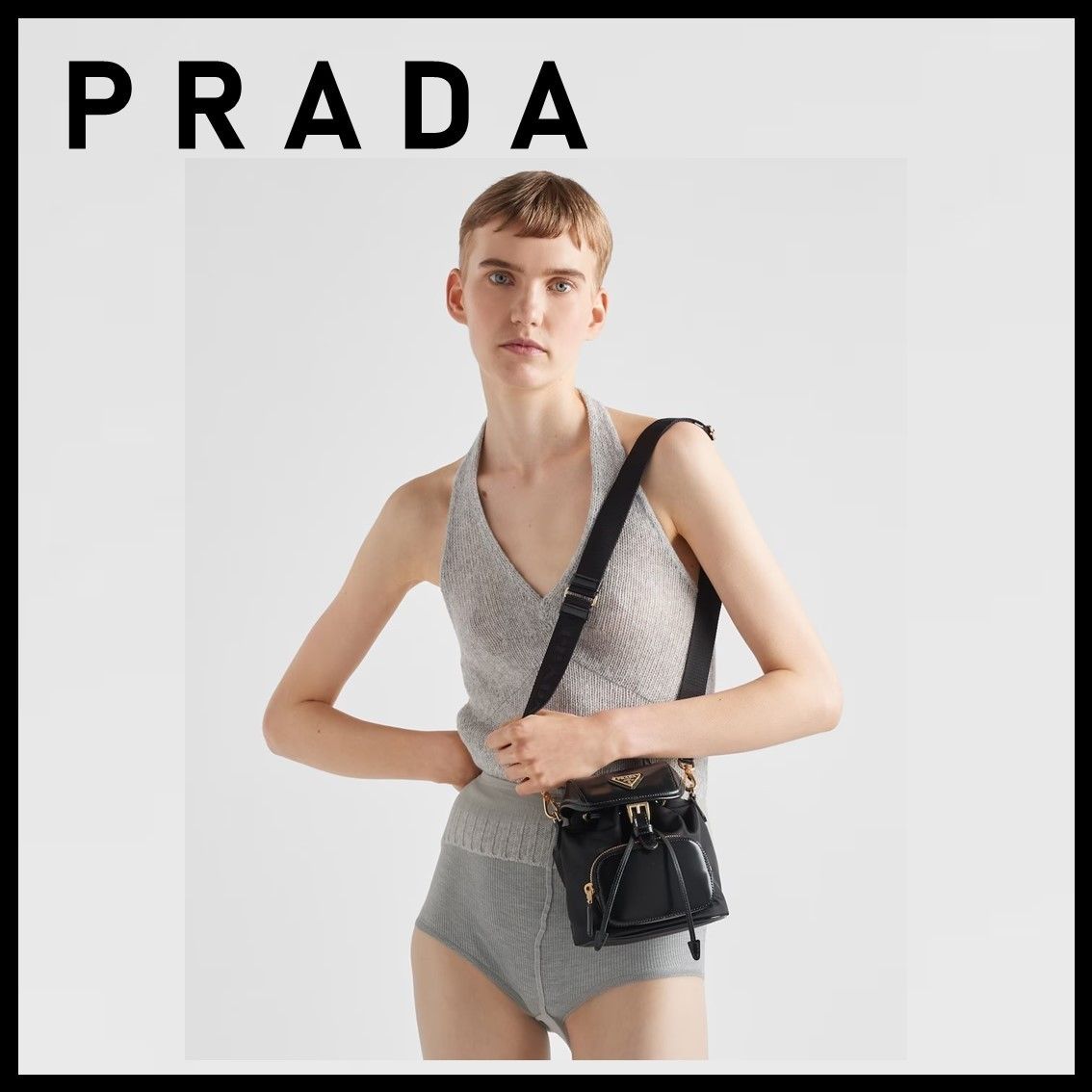 直営店☆PRADA Re-Nylon xブラッシュドレザー バックパック (PRADA