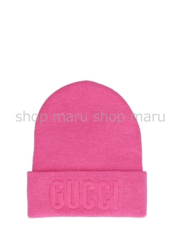 GUCCI◇直営/正規店◇GUCCI 刺繍入り ウール ニット帽 ビーニー (GUCCI