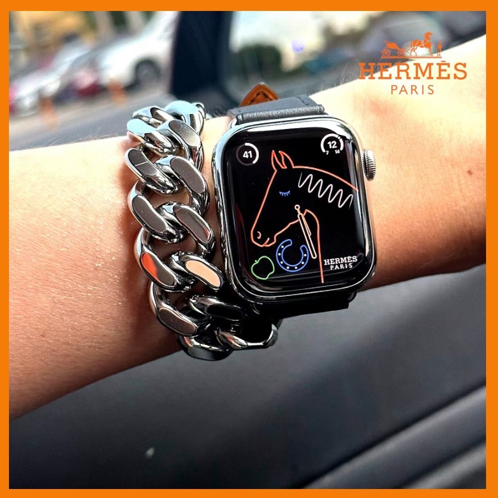 2525 ほぼ未使用 Apple Watch エルメス ネイビー レザーバンド 2525