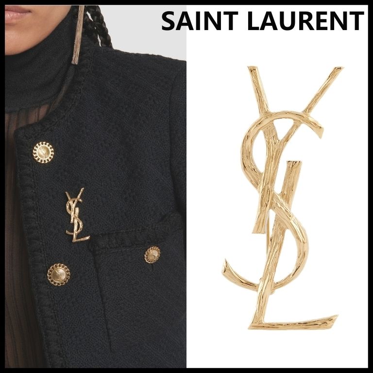 SAINT LAURENT】オピウム YSL ブローチ メタル (Saint Laurent