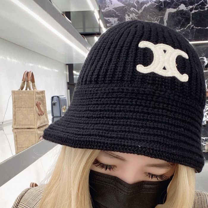 CELINE バケットハット クロシェ カシミヤ