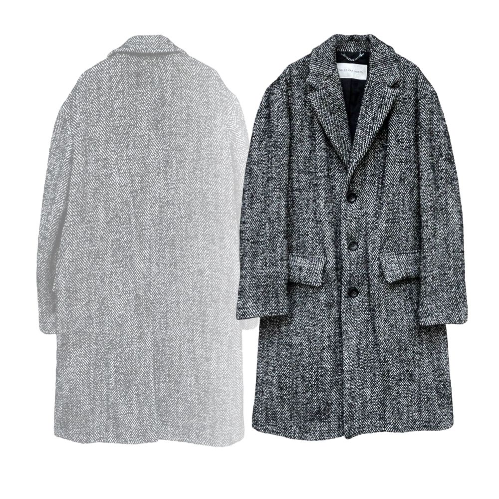良品 DRIES VAN NOTEN チェスター ウール コート グレー 40 良品 DRIES