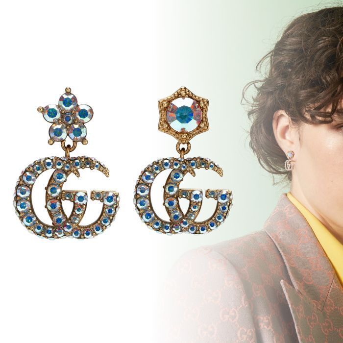 gucci クリスタル ピアス