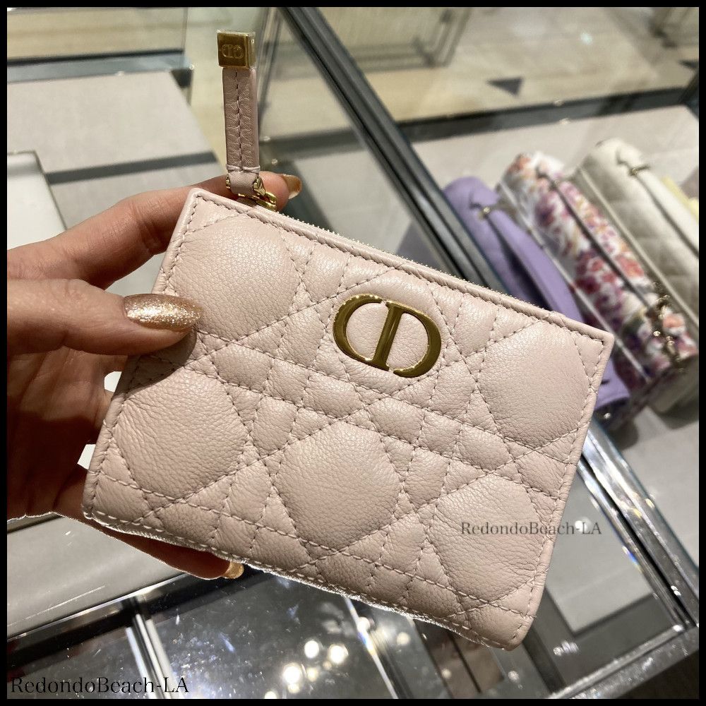 ディオール三つ折り財布パウダーピンク