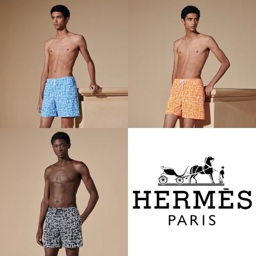 HERMES エルメス スイム トランクス デクパージュ・ドゥ・H 水着