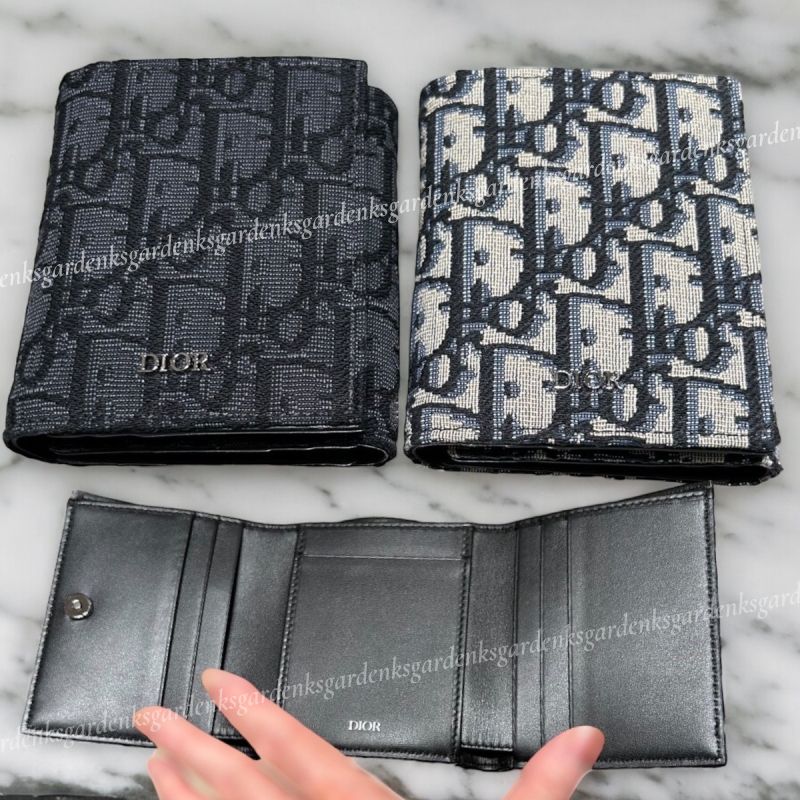 極美品】ディオール オブリーク ジャガード 三つ折り財布 箱付き Dior