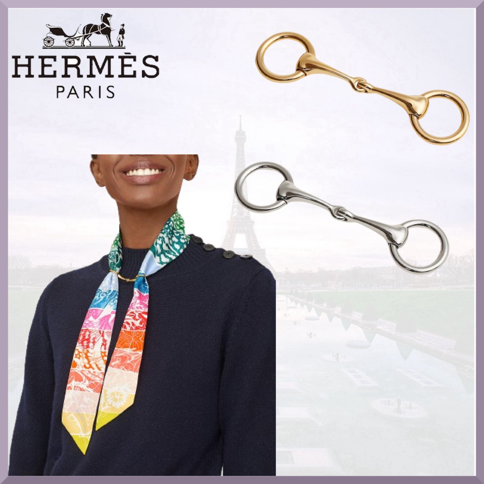 国内発送【HERMES】スカーフリング ツイリー 《ミニ・モール》 (HERMES