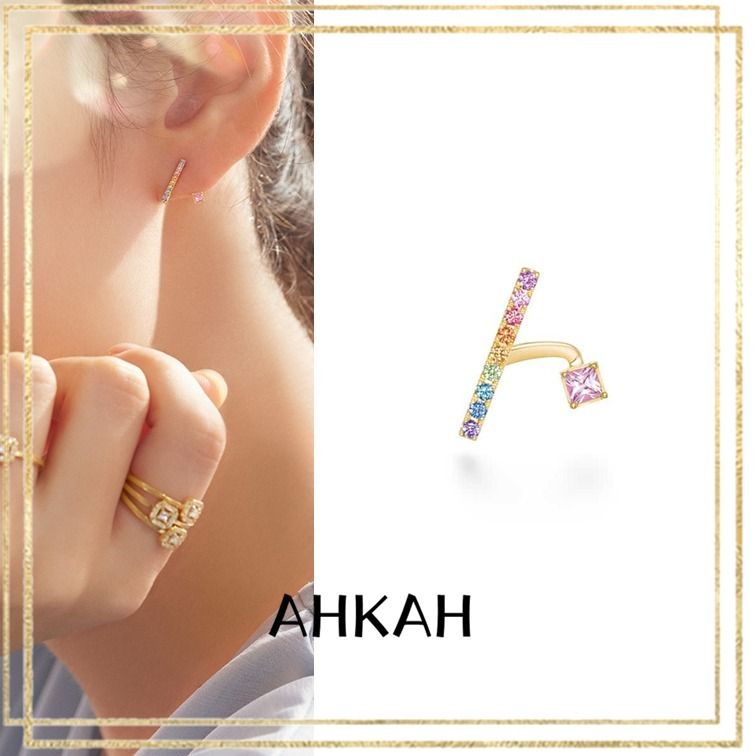 AHKAH アーカー ピアス ティナレイカレ レインボー 18K 国内発送