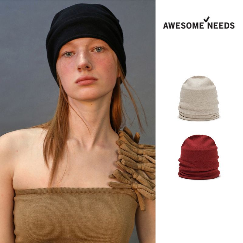 AWESOME NEEDS]OVER FIT KNIT HAT (AWESOME NEEDS/ニットキャップ