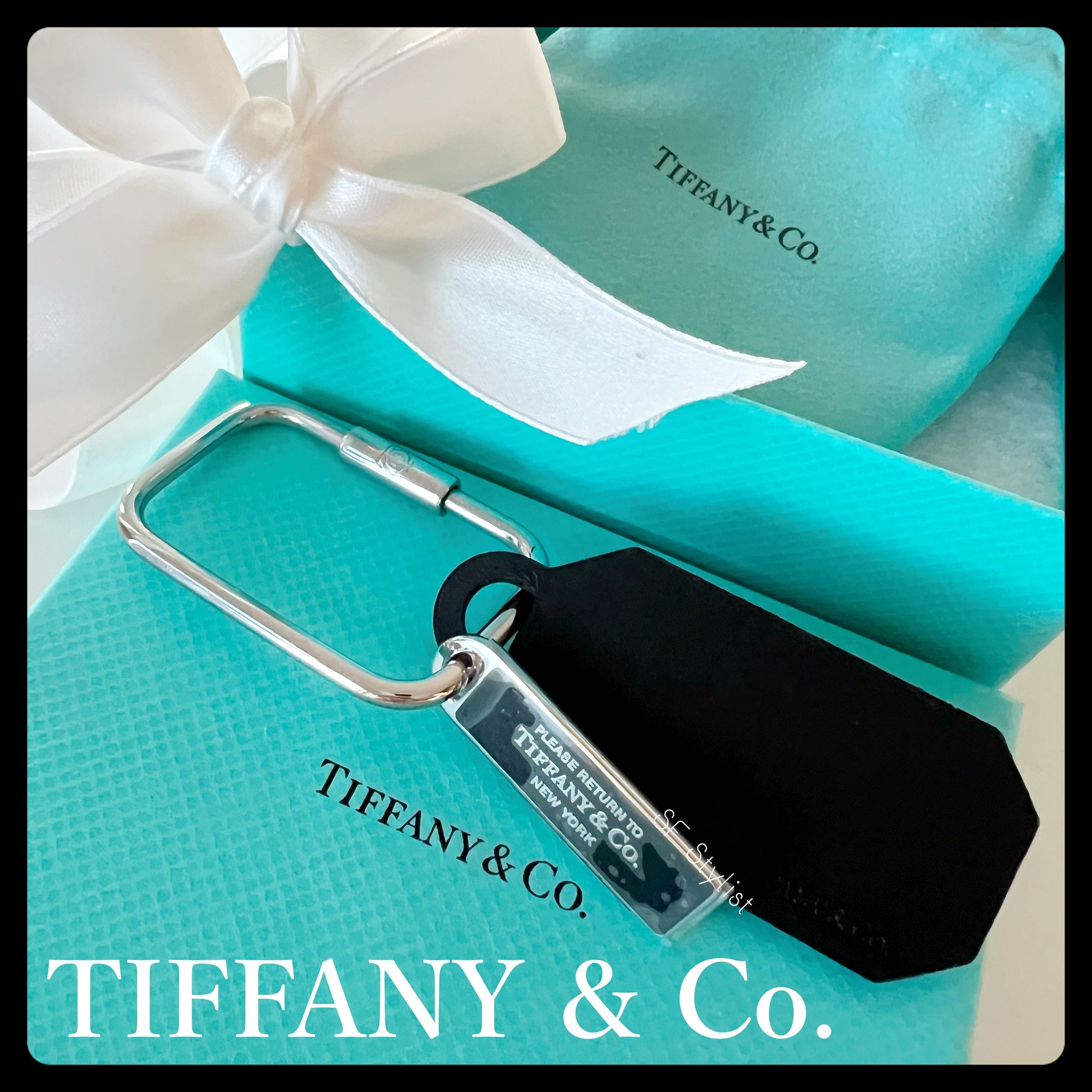 すぐ届く☆Tiffany & Co.大人気のタグ カラビナ 黒キーリング (Tiffany