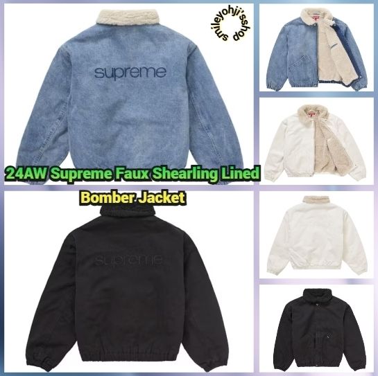 ☆24AW WEEK6☆Supreme Faux Shearling Lined Bomber Jacket (Supreme