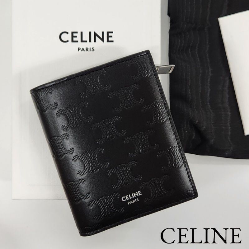 CELINE セリーヌ トリオンフ エンボス加工 コンパクトウォレット