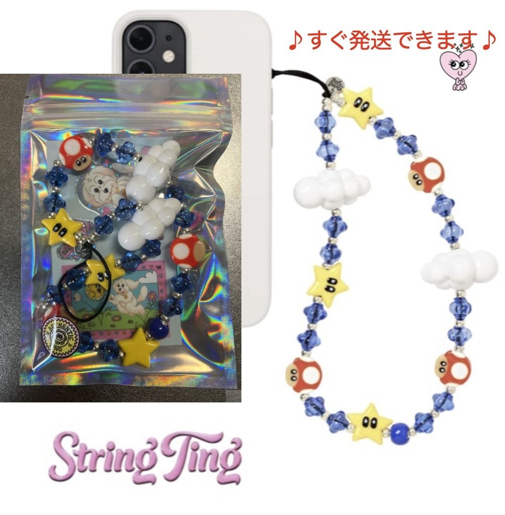 string Ting】スマホストラップ ニンテンドーマリオ スター キノコ
