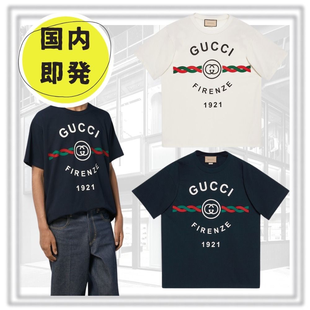 国内即発*グッチ*GUCCIロゴ ウォッシュドオーバーサイズ Tシャツ