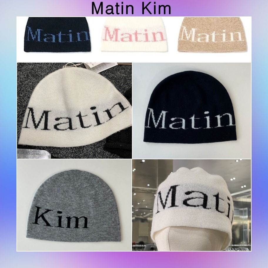 Matin Kim】韓国人気☆ LOGO JACQUARD SHORT BEANIE (Matin Kim/ニット