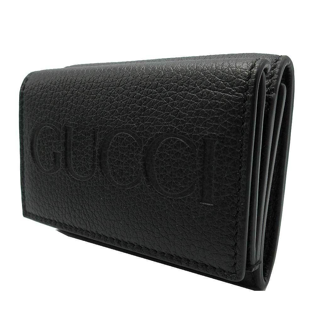 国内即送 GUCCI レザー エンボスロゴ ミニウォレット 736151 (GUCCI