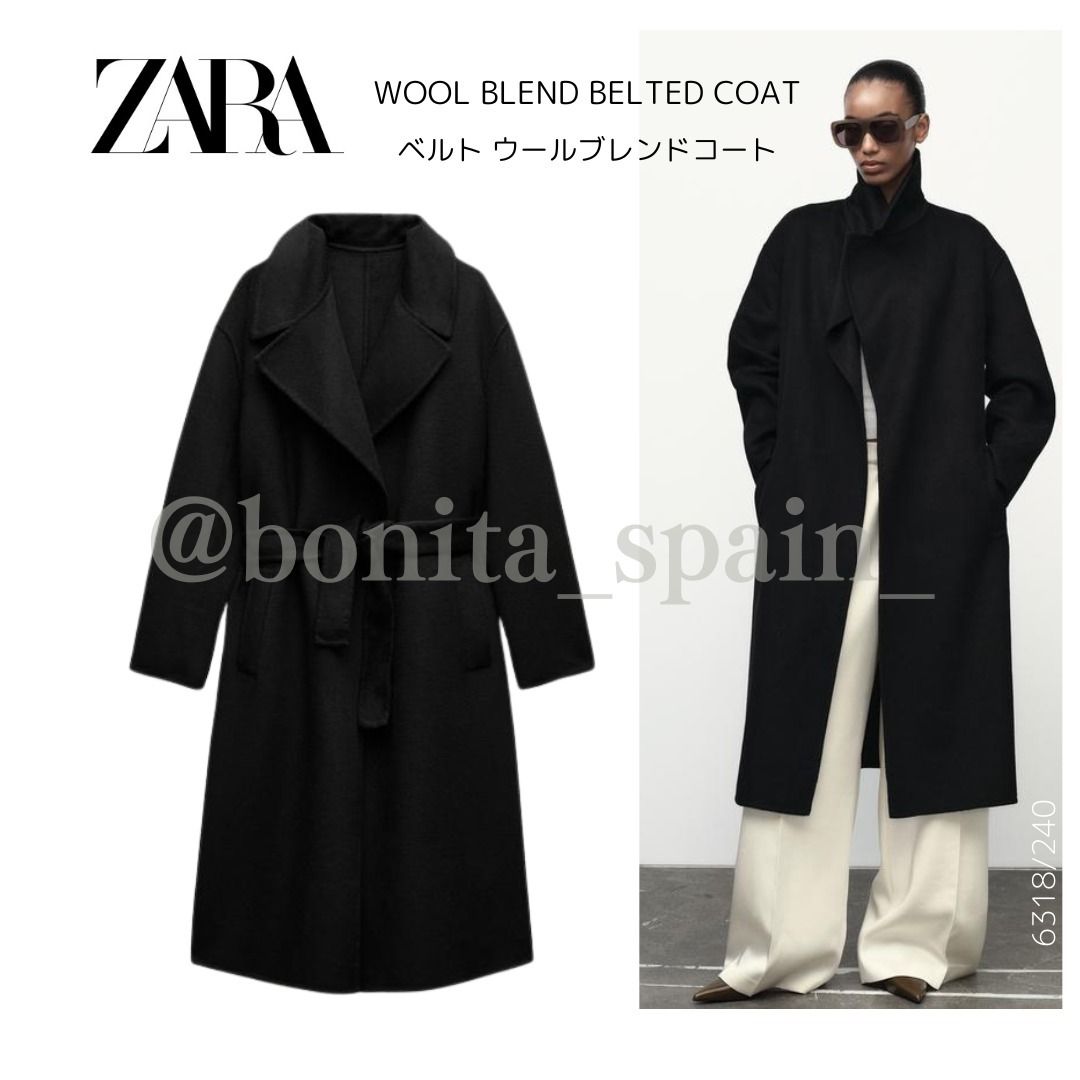 ZARA ザラ 【新品未使用】ベルトウールブレンドコート