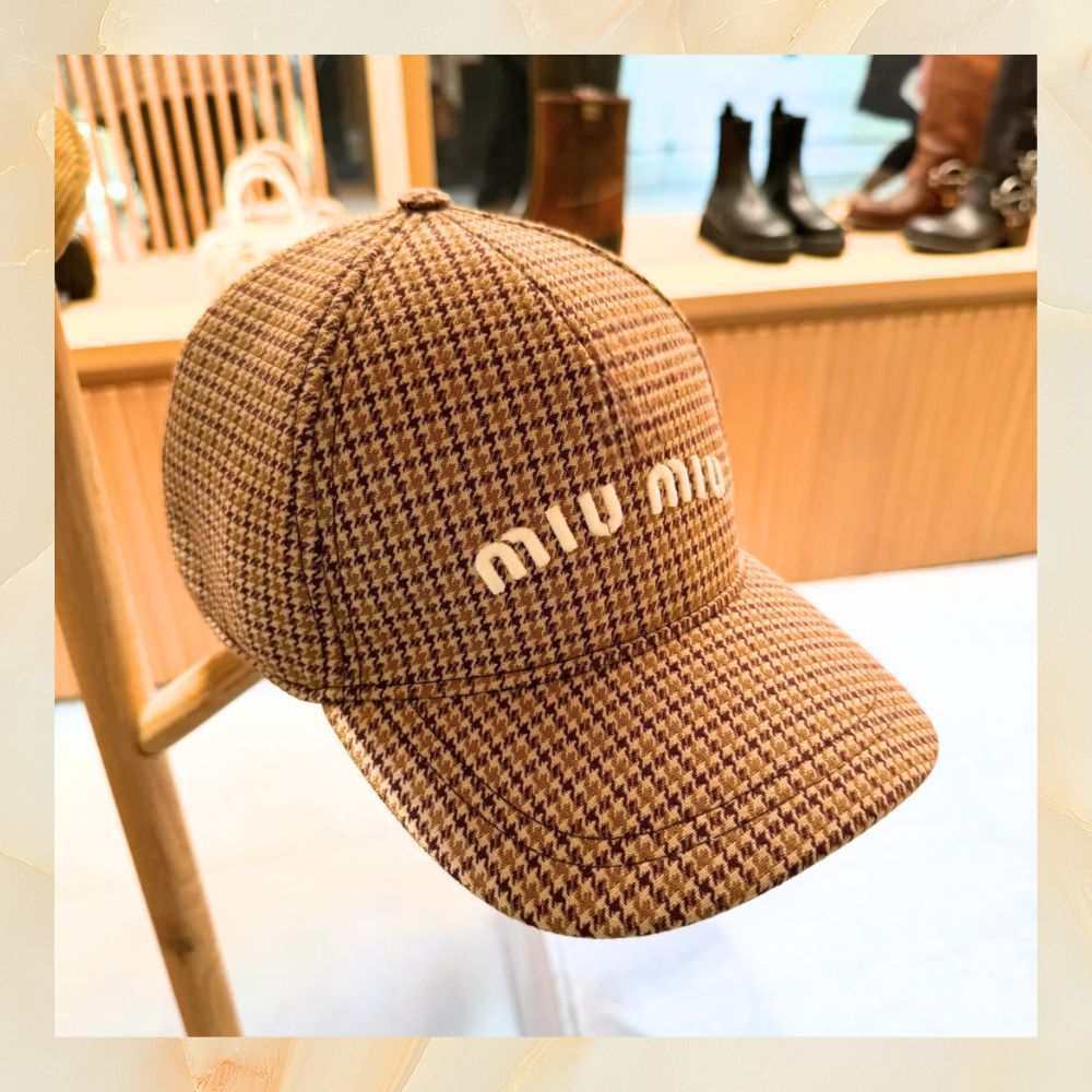 ミュウミュウ キャップ チェック柄 ミュウミュウ キャップ チェック柄