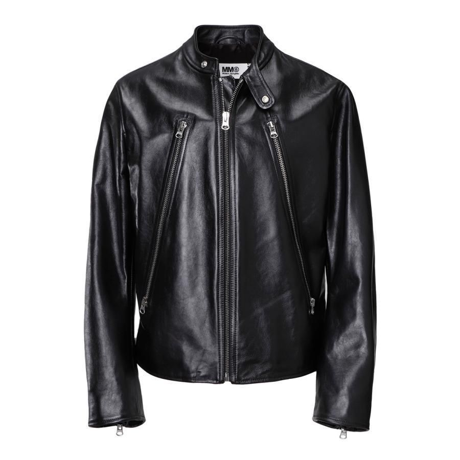 MM6 MAISON MARGIELA レザー ライダース ジャケット 八の字 (MM6
