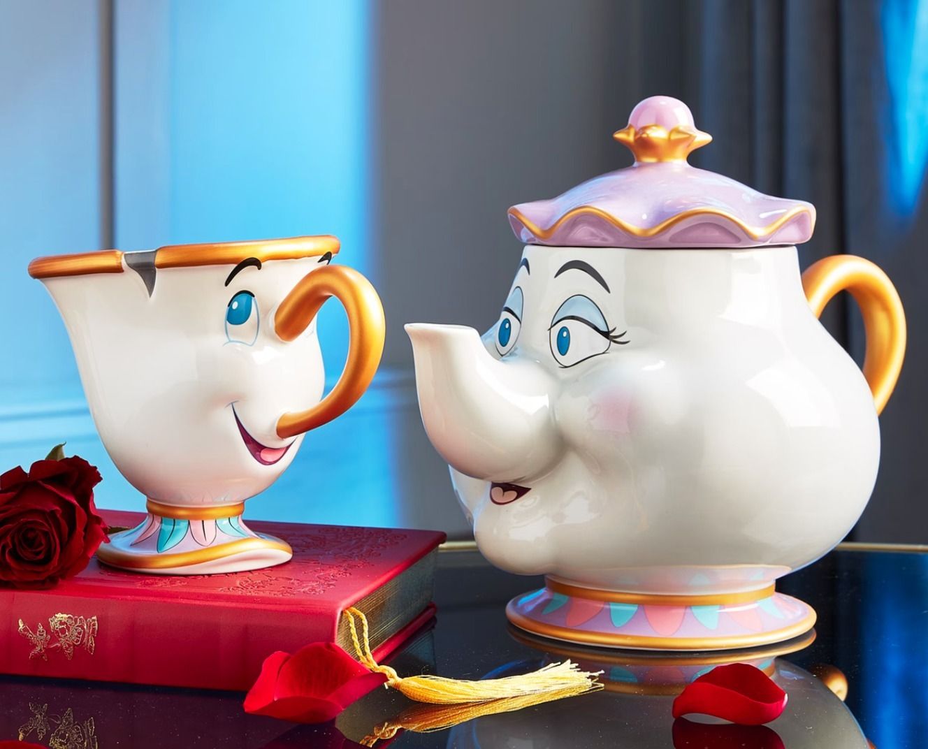 美女と野獣 ポット夫人&チップ 陶器 新品未使用美女と野獣ティーセット