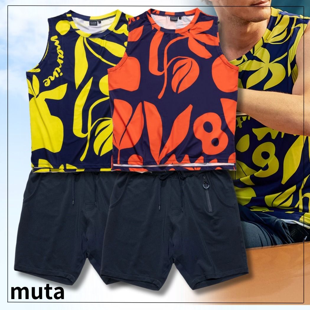 シャチmuta MARINE水着 サイズ7 ネイビー・トロピカル柄 muta MARINE
