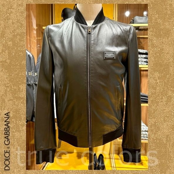 DOLCE&GABBANA ドルガバ ロゴプレート ラムレザー ジャケット (Dolce