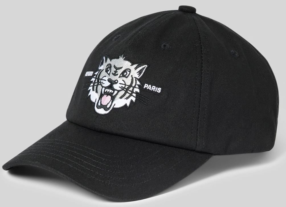 KENZO タイガー レザーキャップ cap 本革 KENZO 虎刺繍 キャップ 黒