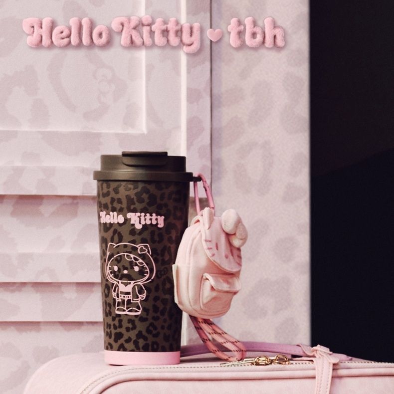 中国限定/Hellokitty×tbh☆ハローキティ ヒョウ柄 タンブラー (Hello