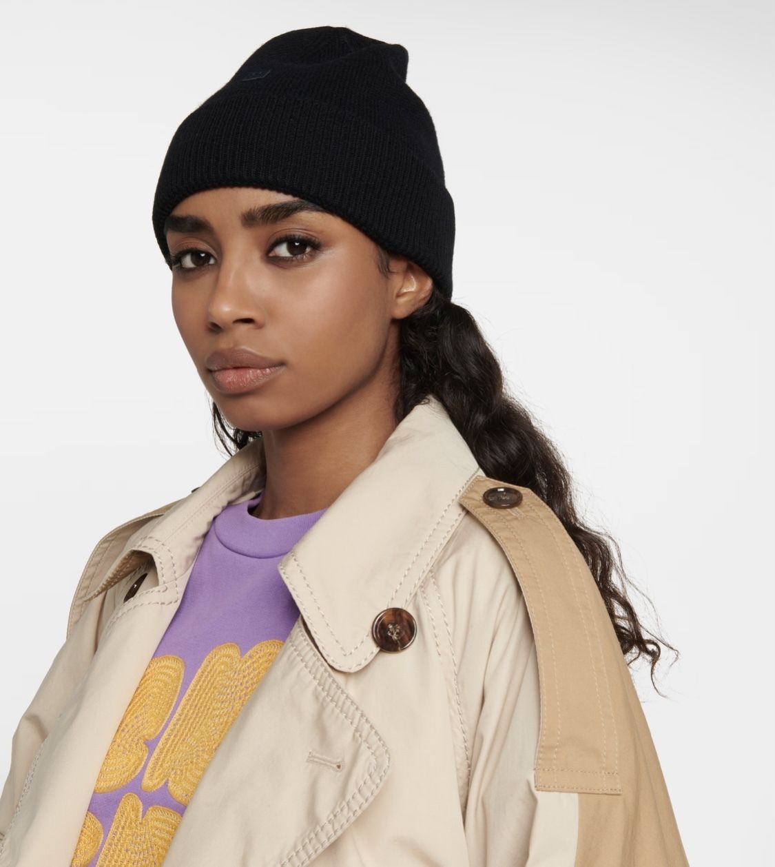 Acne Studios アクネ フェイスロゴ ウール ビーニー ニット帽 (Acne