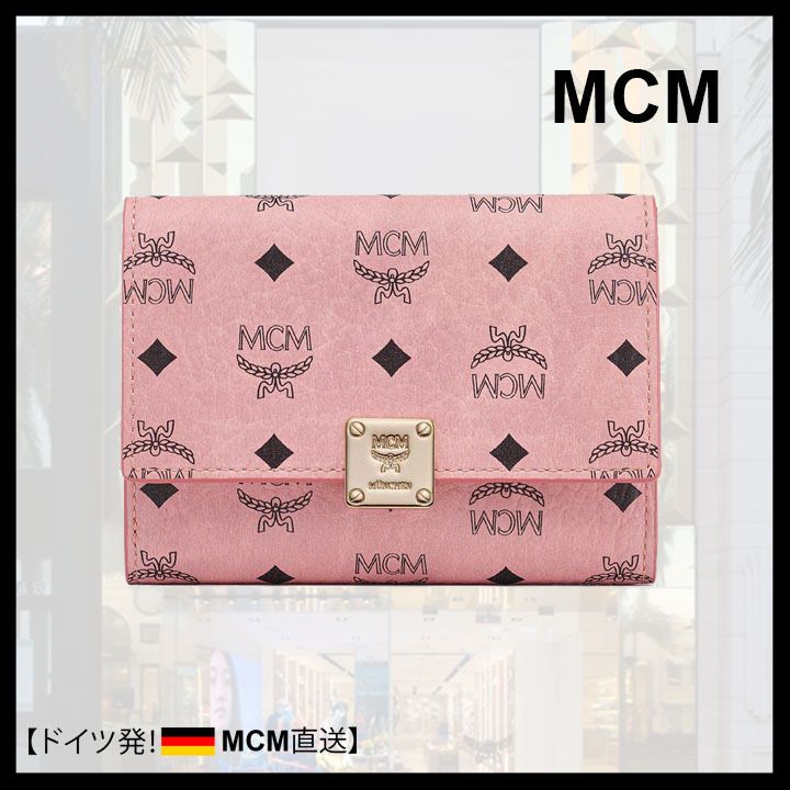 チャーミング♪【MCM】アレン 三つ折り財布 ピンク Visetos (MCM