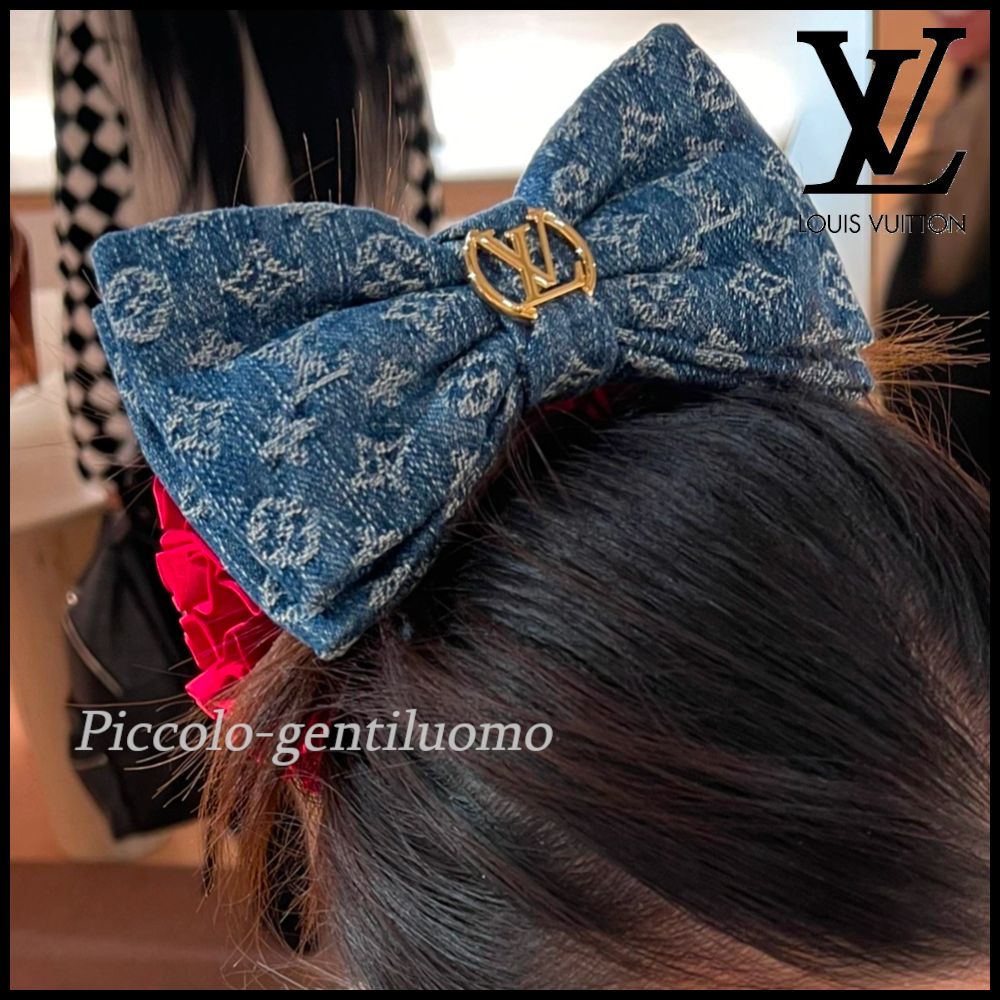 リボンが可愛い♪】ルイヴィトン☆バレッタ デニム モノグラム (Louis