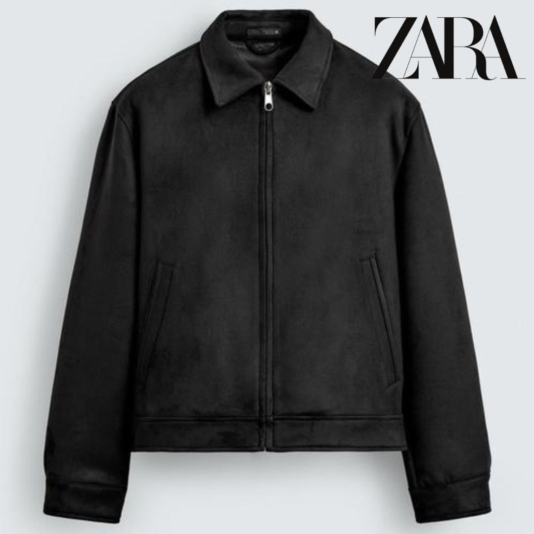 ZARA］フェイクスエード レギュラーフィットジャケット (ZARA/レザー