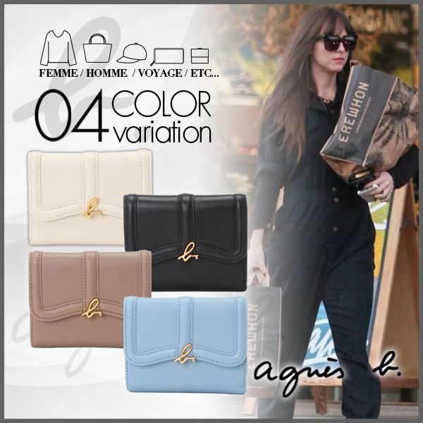 agnes b.】アニエスベー レザー 三つ折りウォレット ZAW03－01 (Agnes