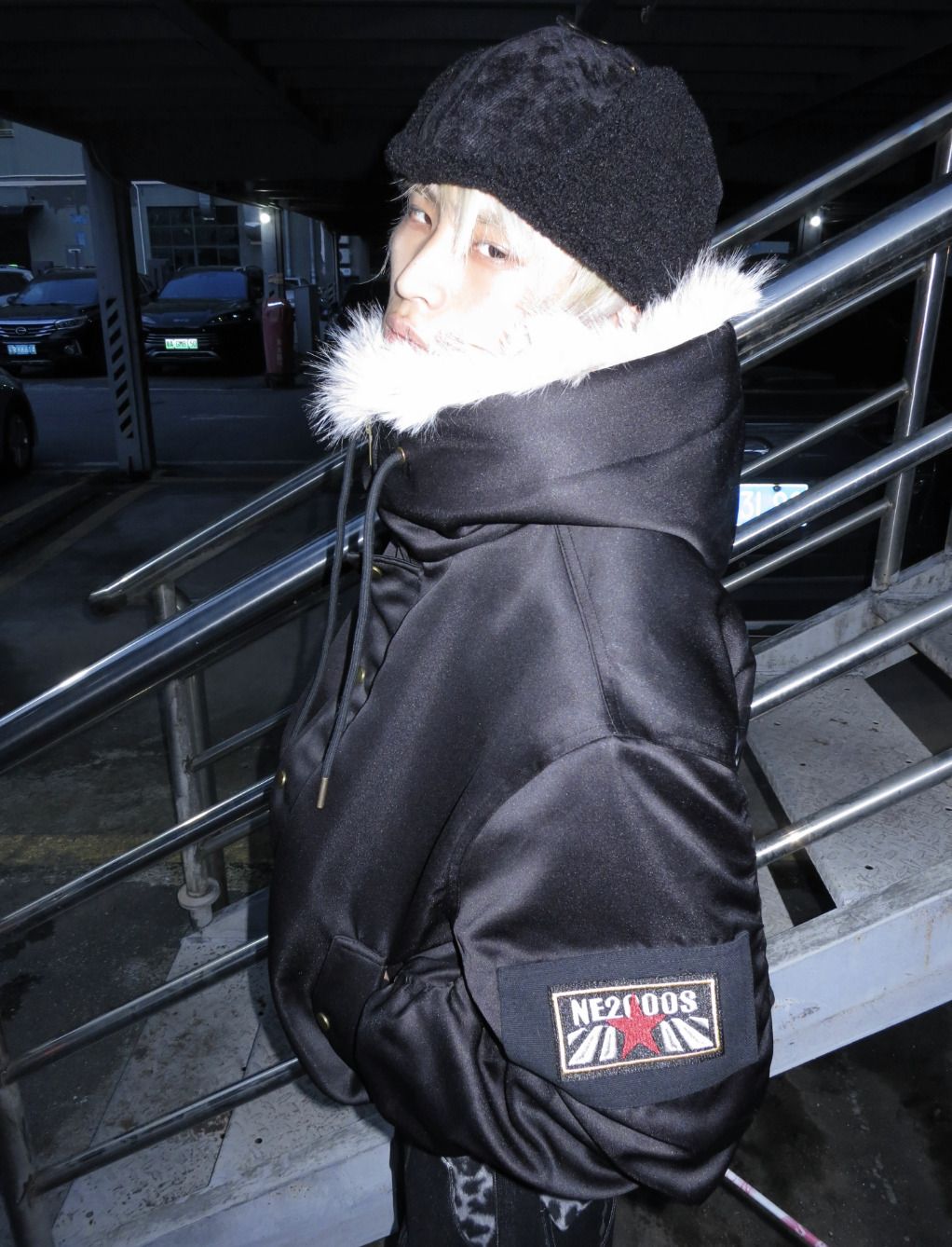 no E mosen 日本未入荷 Leopard Pattern Fur Hooded Jacket (no E