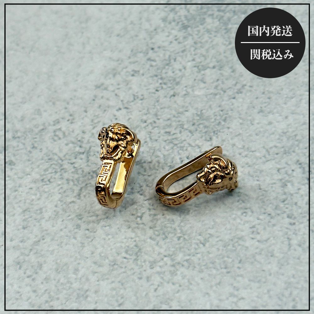 VERSACE ヴェルサーチ メドゥーサ グレカ ピアス 両耳セット (VERSACE