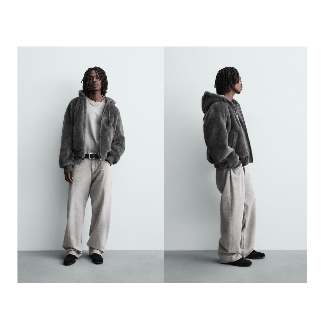 ZARA】リバーシブルフェイクレザーボンバージャケット (ZARA