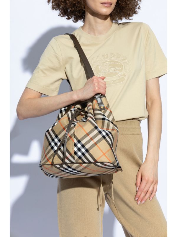 Burberry Vintage Check Bucket Shoulder Bag | Neutrals | FARFETCH