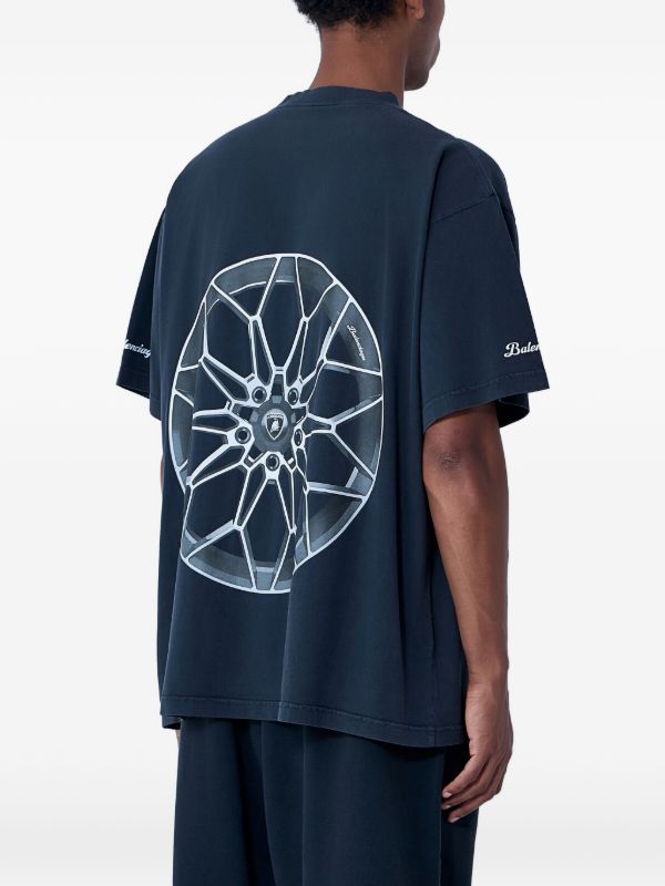 Balenciaga Lamborghini-print crew-neck T-shirt | Black | FARFETCH