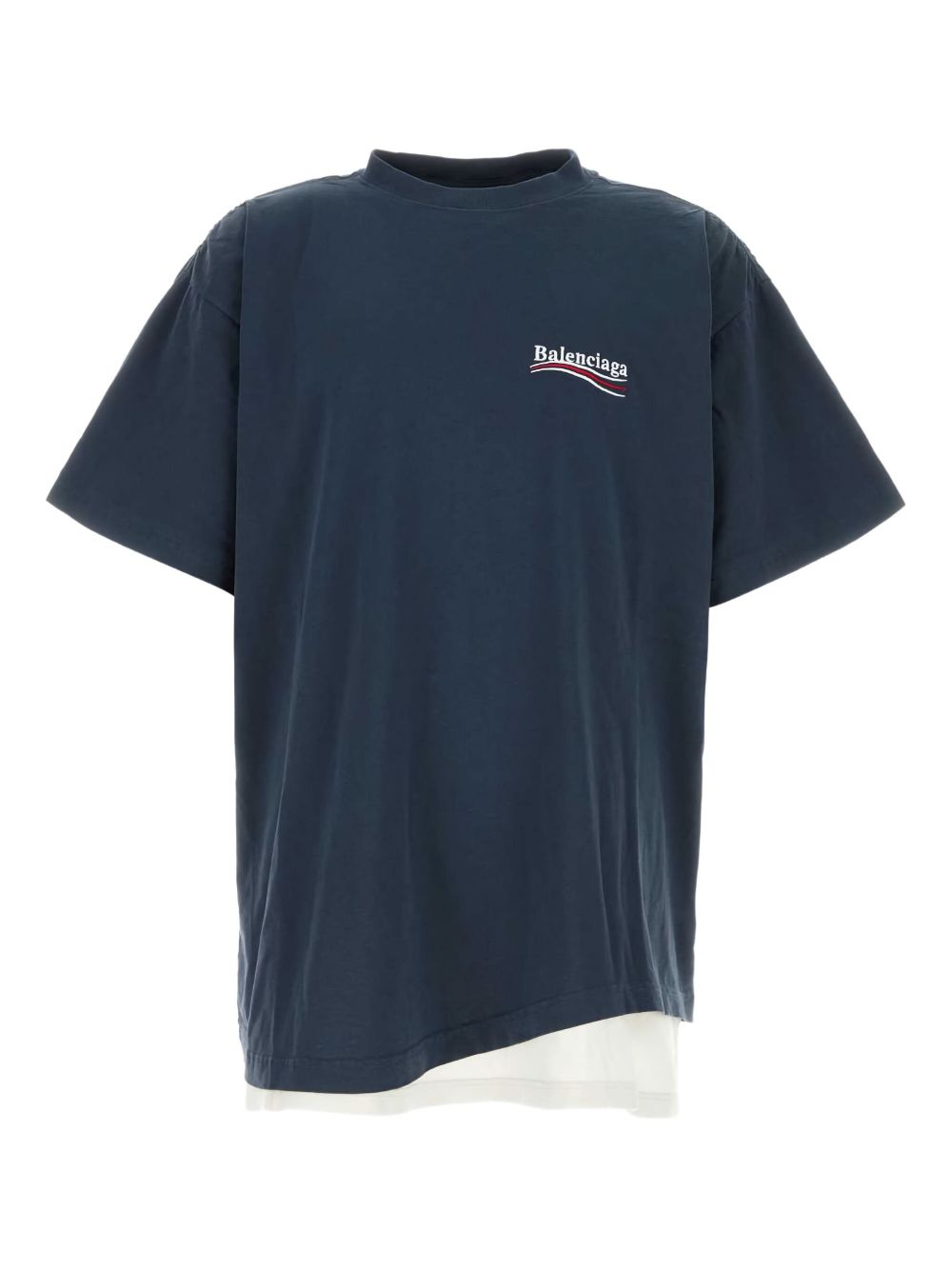 Balenciaga Layered Logo T-shirt | Blue | FARFETCH