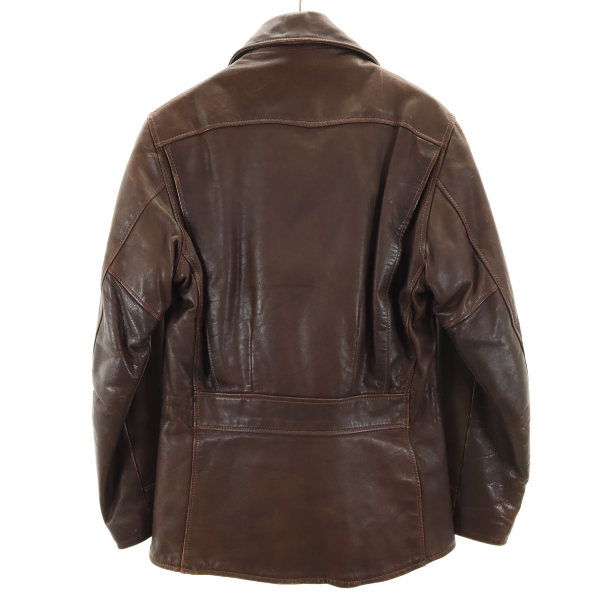 70S ビンテージ レザー JKT ポリス TALON ジップ Mくらい 70's