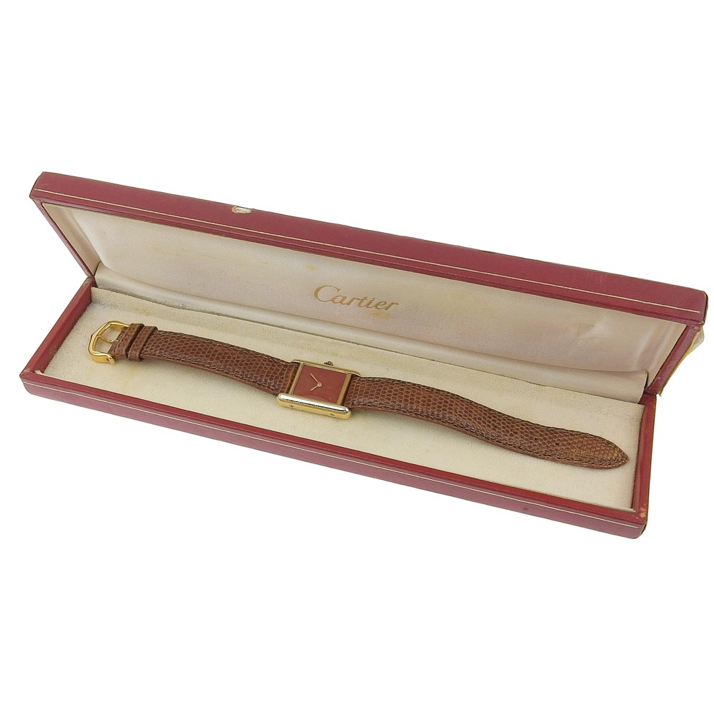 CARTIER】カルティエヴェルメイユ 925レディース ボルドー腕時計