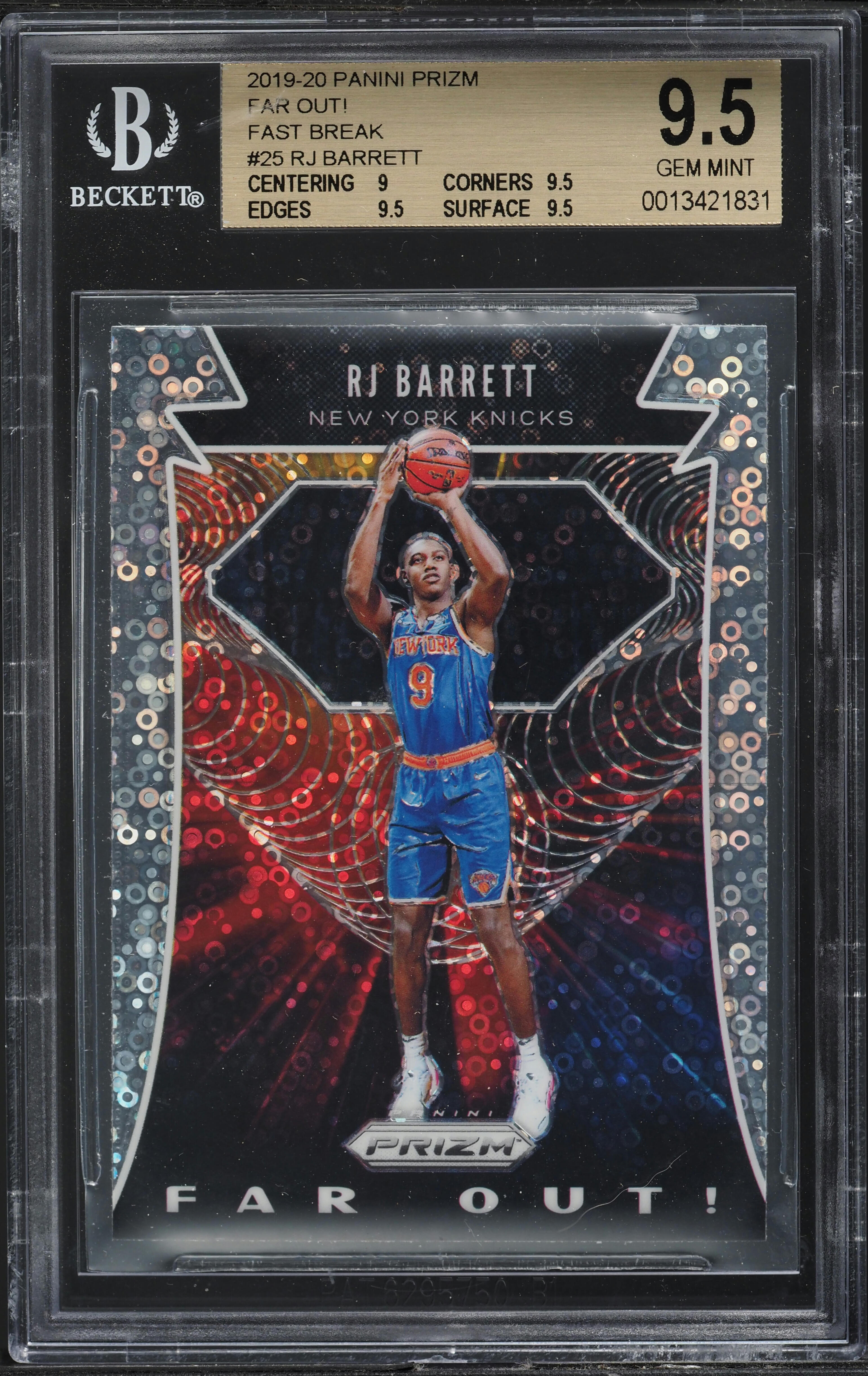 2019 Panini Prizm Far Out! Fast Break RJ Barrett ROOKIE #25 BGS