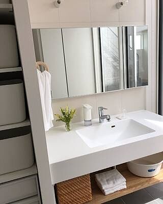 ホテルミラーW900/インウォール ホワイト(KT03929N)｜洗面所・水回りの