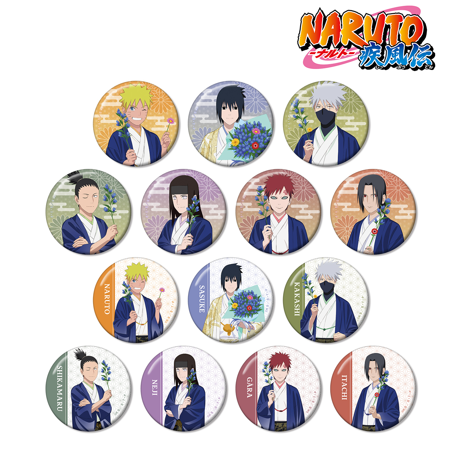 NARUTO ナルト きゃら豆缶バッジ サスケ 2点セット NARUTO THE LIVE 缶