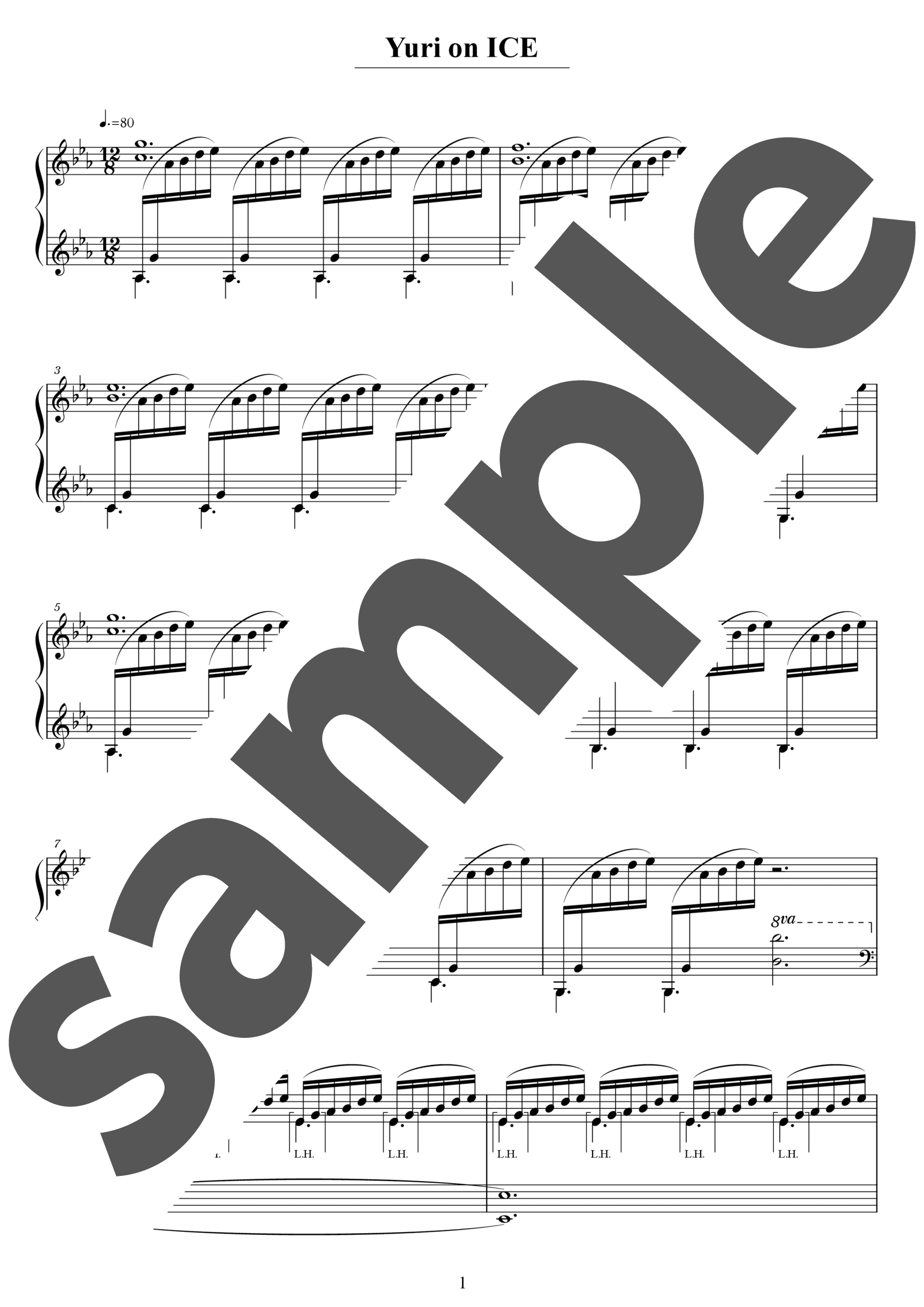 ピアノ楽譜】Yuri on ICE / 梅林太郎（ソロ / 上級）