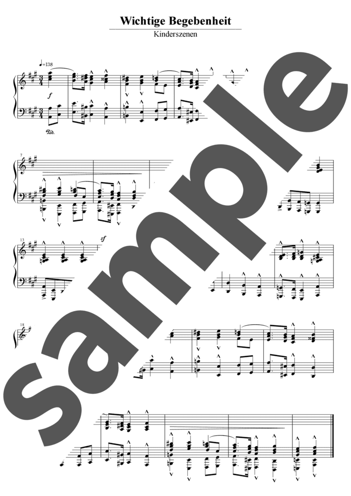 ピアノ楽譜】「森の情景」より 別れ / R.Schumann（ソロ / 上級）