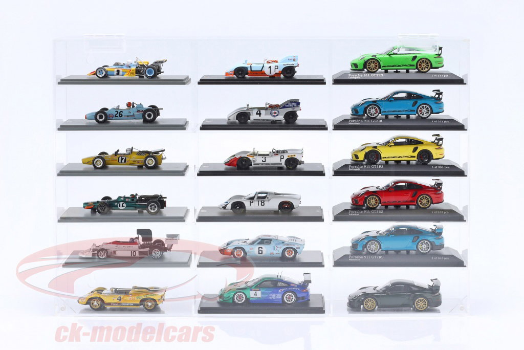 High quality acrylic showcase for 18 modelcars in scale 1:43 Jewel