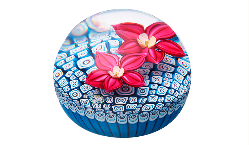 希少 SAINT LOUIS サンルイ クリスタルペーパーウェイト チューリップ